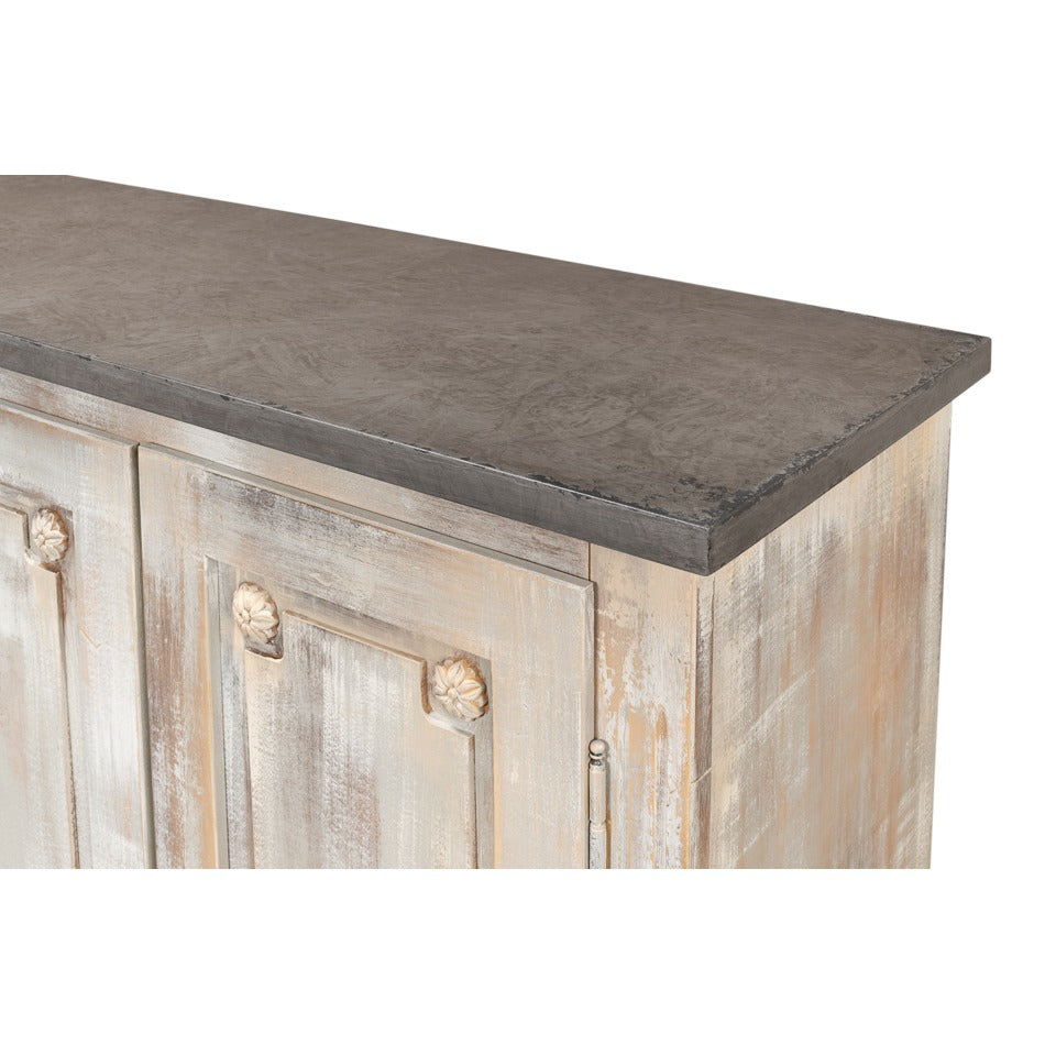 French Country Sideboard, 96" – Grey Oak with Stone Grey Top - additional view