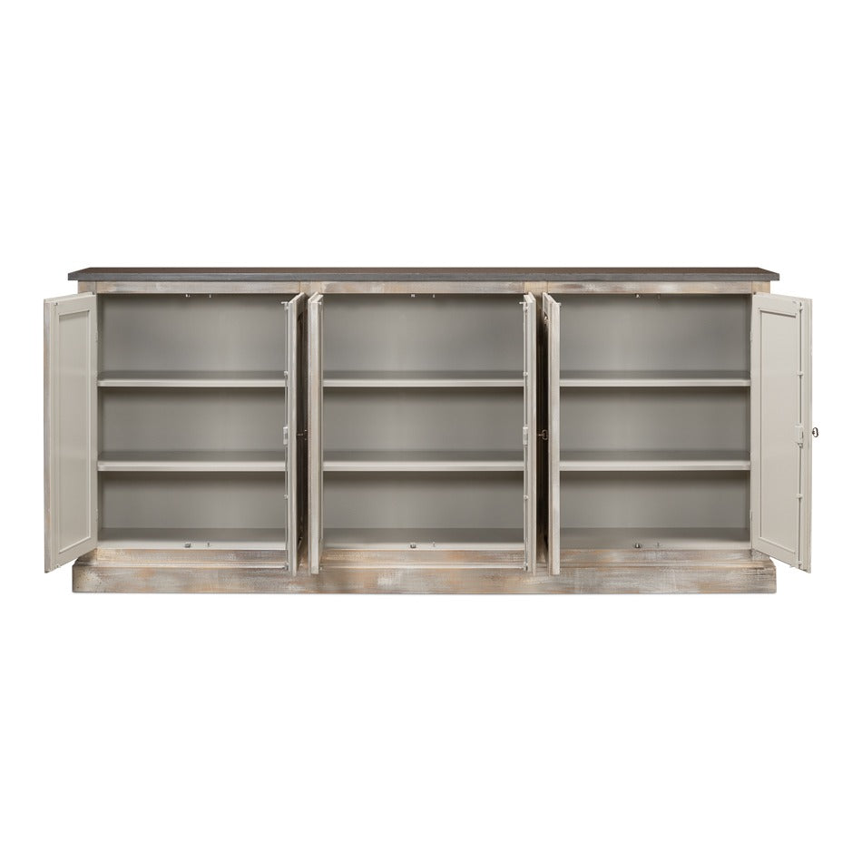 French Country Sideboard, 96" – Grey Oak with Stone Grey Top - additional view