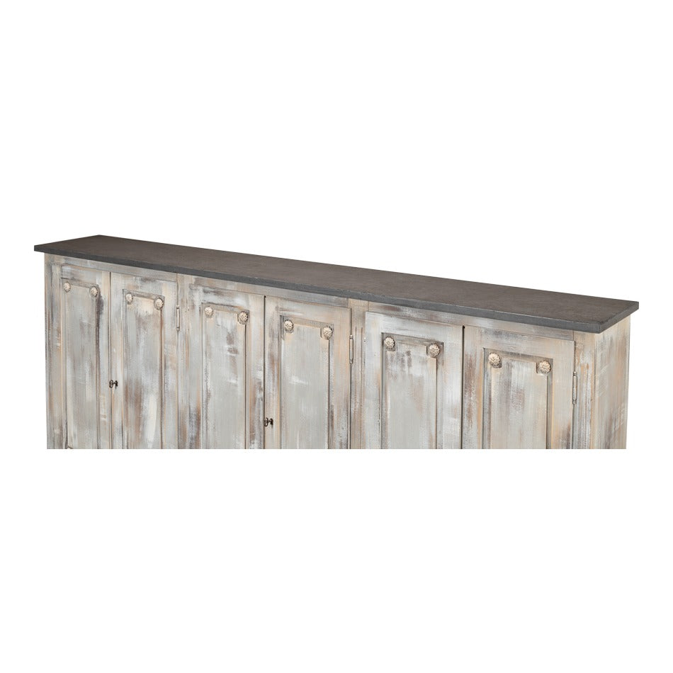 French Country Sideboard, 96" – Grey Oak with Stone Grey Top - additional view