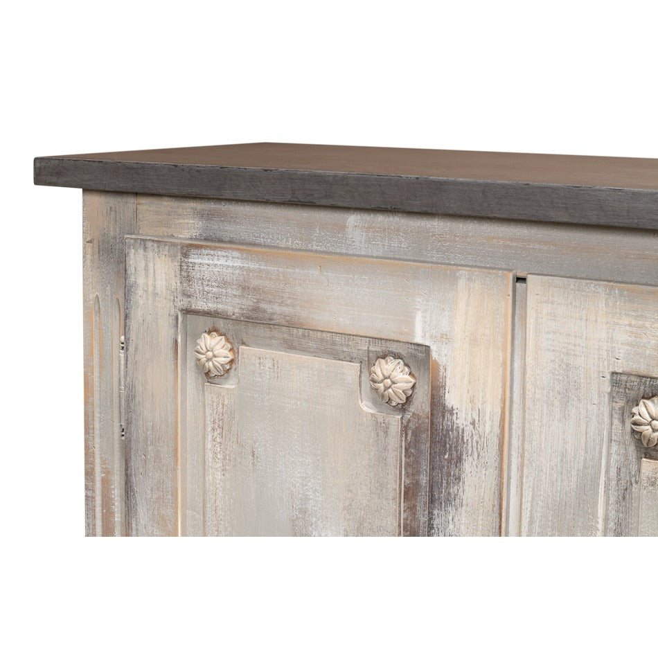French Country Sideboard, 96" – Grey Oak with Stone Grey Top - additional view