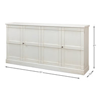 Dimension drawing for White Wood Buffet