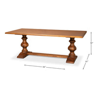 Antiqued Italian Trestle Dining Table, 84