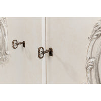French Provincial White Wall Cabinet with Carved Crest Appliqués - additional view