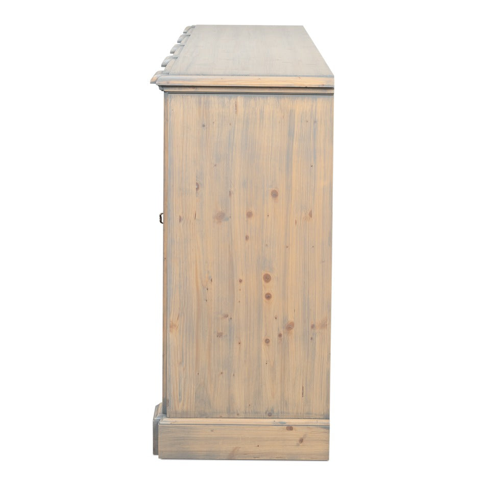 French Provincial Wall Cabinet with Carved Crest Medallions - additional view