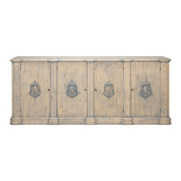French Provincial Wall Cabinet with Carved Crest Medallions - additional view