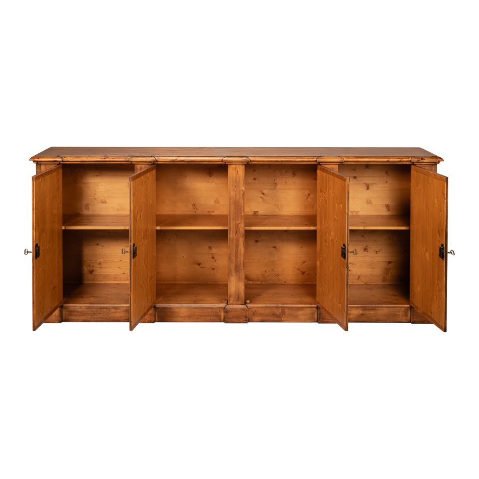 French Provincial Wall Cabinet - Antiqued Walnut with Carved Crest Medallions - additional view