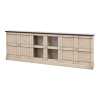 Six-Door Gray Pine Console Table