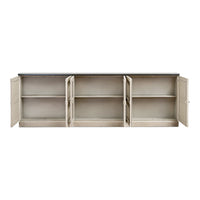 Additional view of Six-Door Gray Pine Console Table