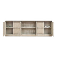 Additional view of Six-Door Gray Pine Console Table