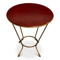 Regency Leather Side Table with Cast-Iron Base, view 4
