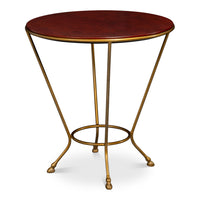 Regency Leather Side Table with Cast-Iron Base view 2