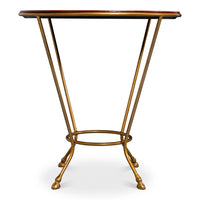 Regency Leather Side Table with Cast-Iron Base, view 7