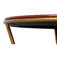 Regency Leather Side Table with Cast-Iron Base, view 8