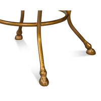 Regency Leather Side Table with Cast-Iron Base, view 10