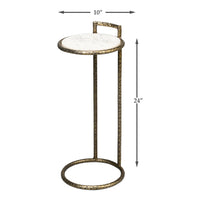 Round Marble-Top End Table - dimension drawing