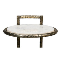 Round Marble-Top End Table - additional view