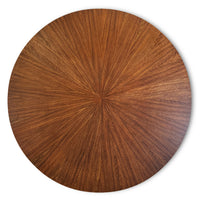 Round Pedestal Dining Table with Radial Walnut Top