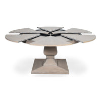 Traditional Jupe Dining Table with Reeded Pedestal, Grey