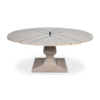 Traditional Jupe Dining Table with Reeded Pedestal, Grey