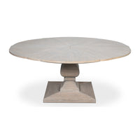 Traditional Jupe Dining Table with Reeded Pedestal, Grey