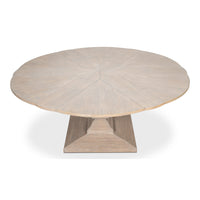 Traditional Jupe Dining Table with Reeded Pedestal, Grey
