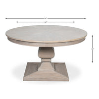 Traditional Jupe Dining Table with Reeded Pedestal, Grey