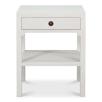 Transitional Single-Drawer Side Table – White Finish - additional view