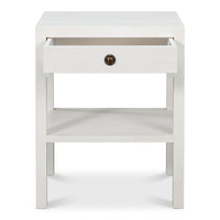 Transitional Single-Drawer Side Table – White Finish - additional view