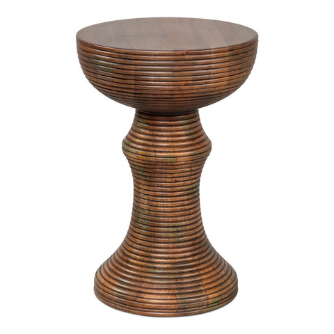Turned Hourglass Drum Side Table