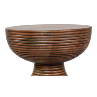 Reeded Mango Wood Pedestal End Table - additional view