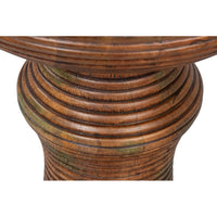 Reeded Mango Wood Pedestal End Table - additional view