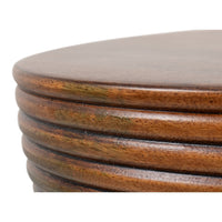 Reeded Mango Wood Pedestal End Table - additional view