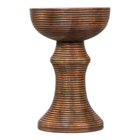 Reeded Mango Wood Pedestal End Table - additional view