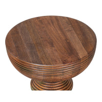 Reeded Mango Wood Pedestal End Table - additional view