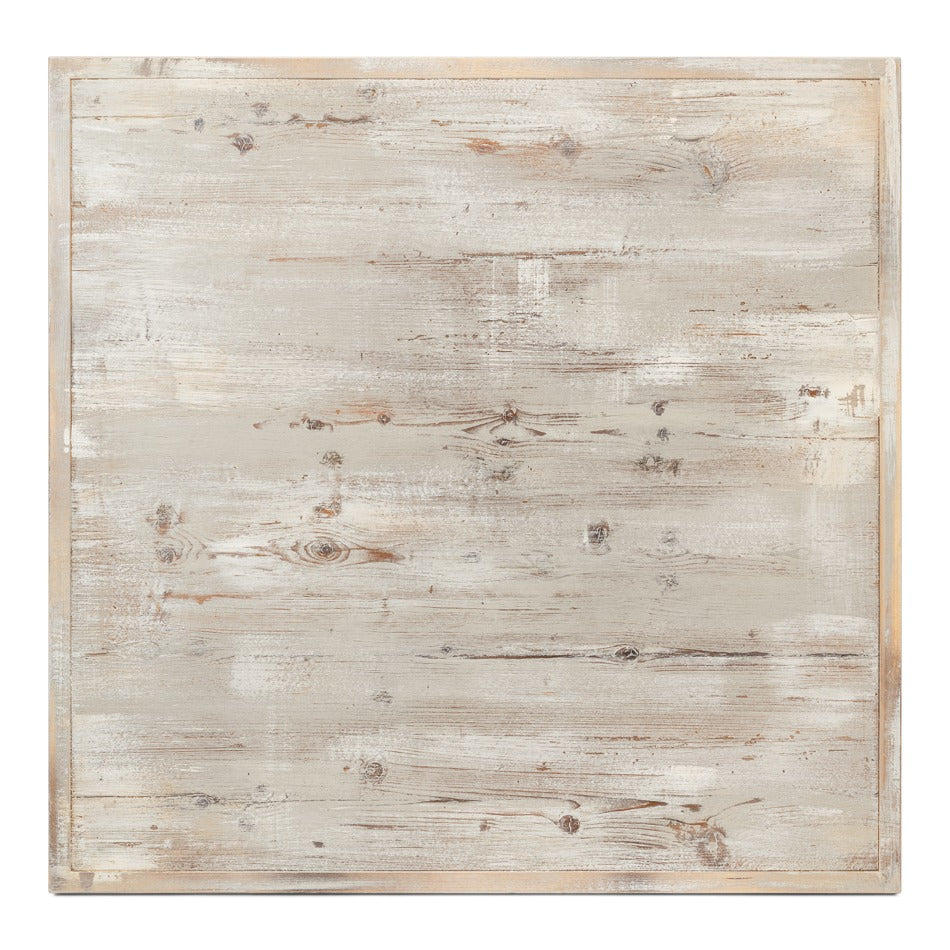 Traditional Bistro Table, 33" Square – Gray Oak Turned Pedestal Base - additional view