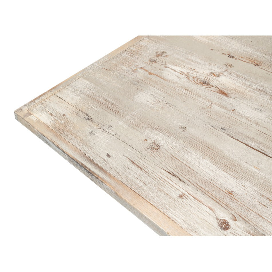 Traditional Bistro Table, 33" Square – Gray Oak Turned Pedestal Base - additional view