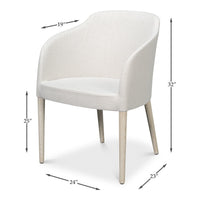 Dimension drawing for Contemporary White Wood Chair