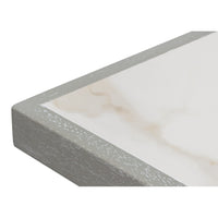 Transitional 81-Inch Dining Table with Porcelain Calacatta Top and Turned Trestle Base - additional view