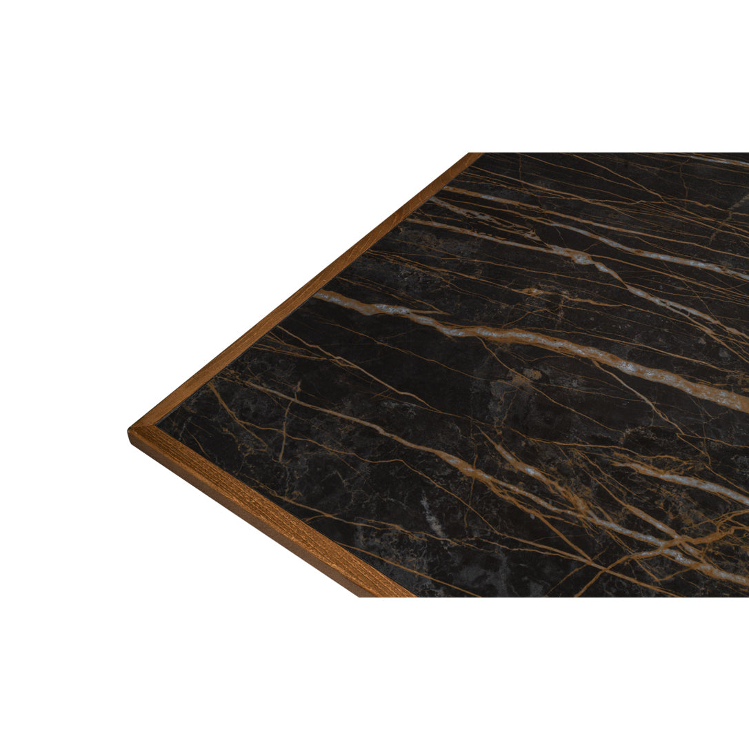 Close-up of Neo Classic dining table corner detail.