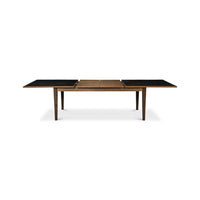 Neo Classic dining table partially extended leaf view.