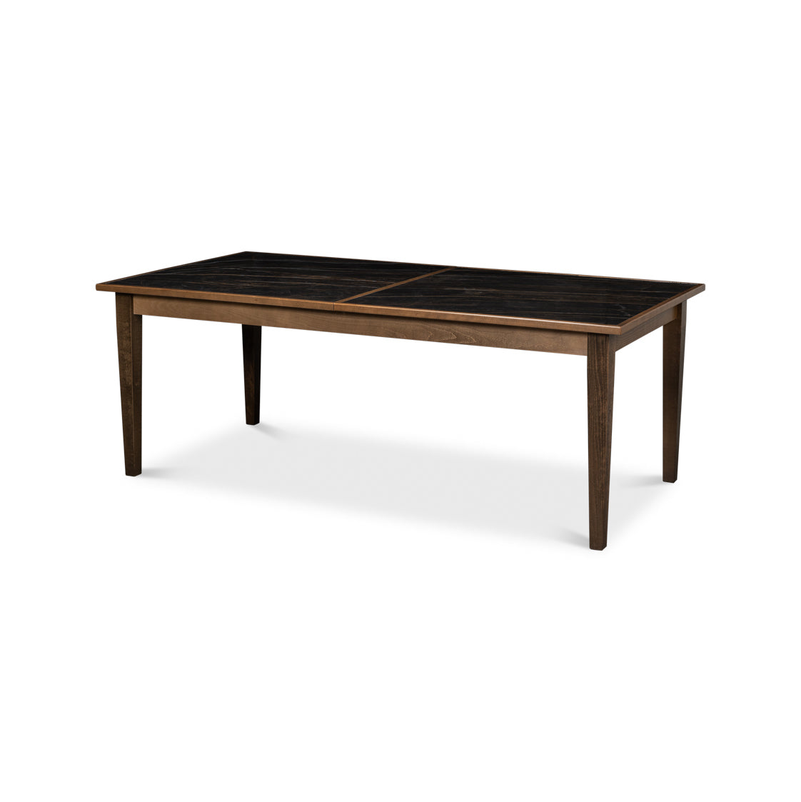 Side angle of Neo Classic dining table closed.