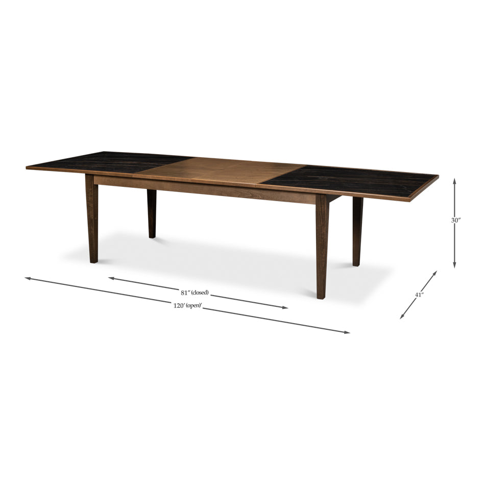 Dimensions of Neo Classic dining table with extension.