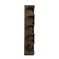 Geometric Mid Century Mahogany Open Bookcase - Medium Finish