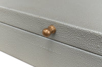 Shagreen Leather Box in Storm Gray, Set of 2