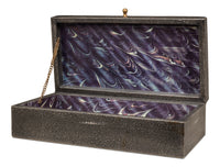 Shagreen Leather Box in Antique Gray, Set of 2