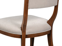 Klismos Dining Chairs in Antiqued Walnut and Cream, Sets of 2 - view 7