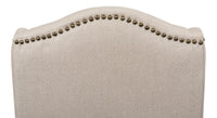 Wingback Dining Chairs in Beige Linen with Nailheads, Sets of 2 - view 7