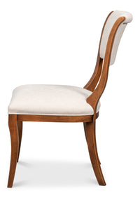Klismos Dining Chairs in Antiqued Walnut and Cream, Sets of 2 - view 3