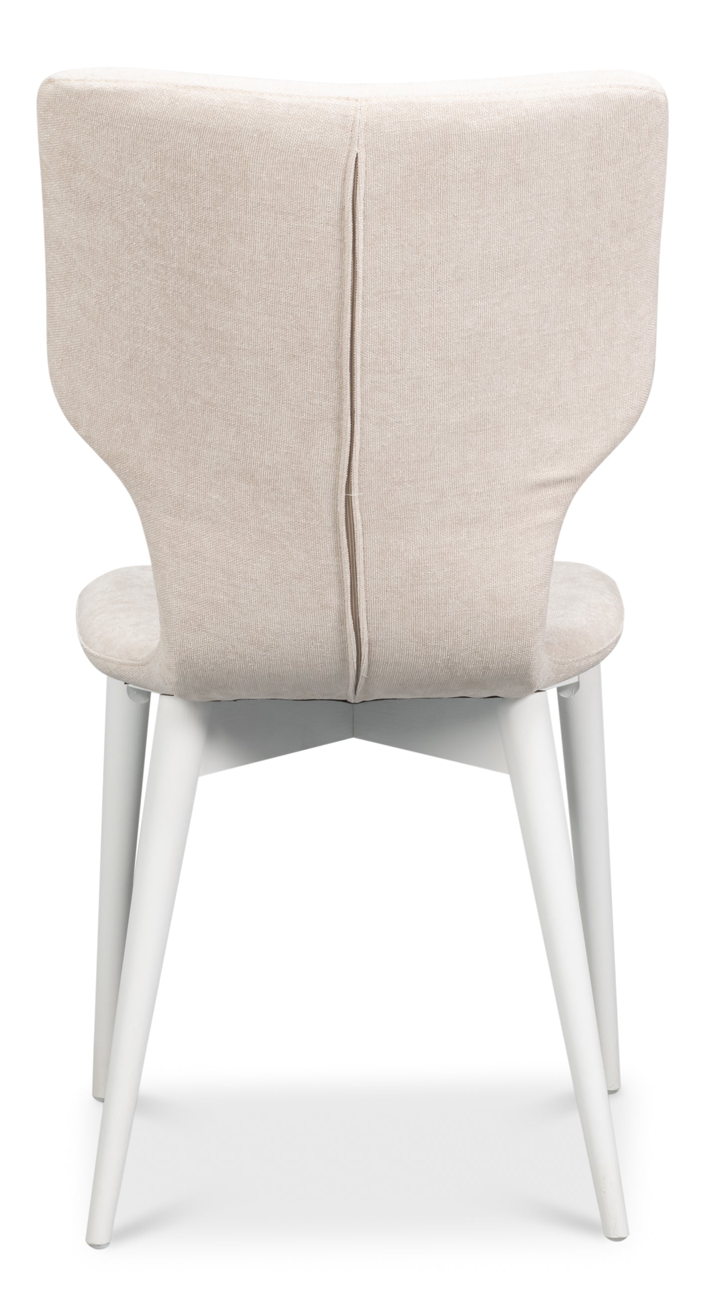 Sculpted Mid-Century Dining Chair in Cream with White Legs - view 4
