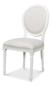 Louis XVI Dining Chairs in White with Cream Seats, Sets of 2